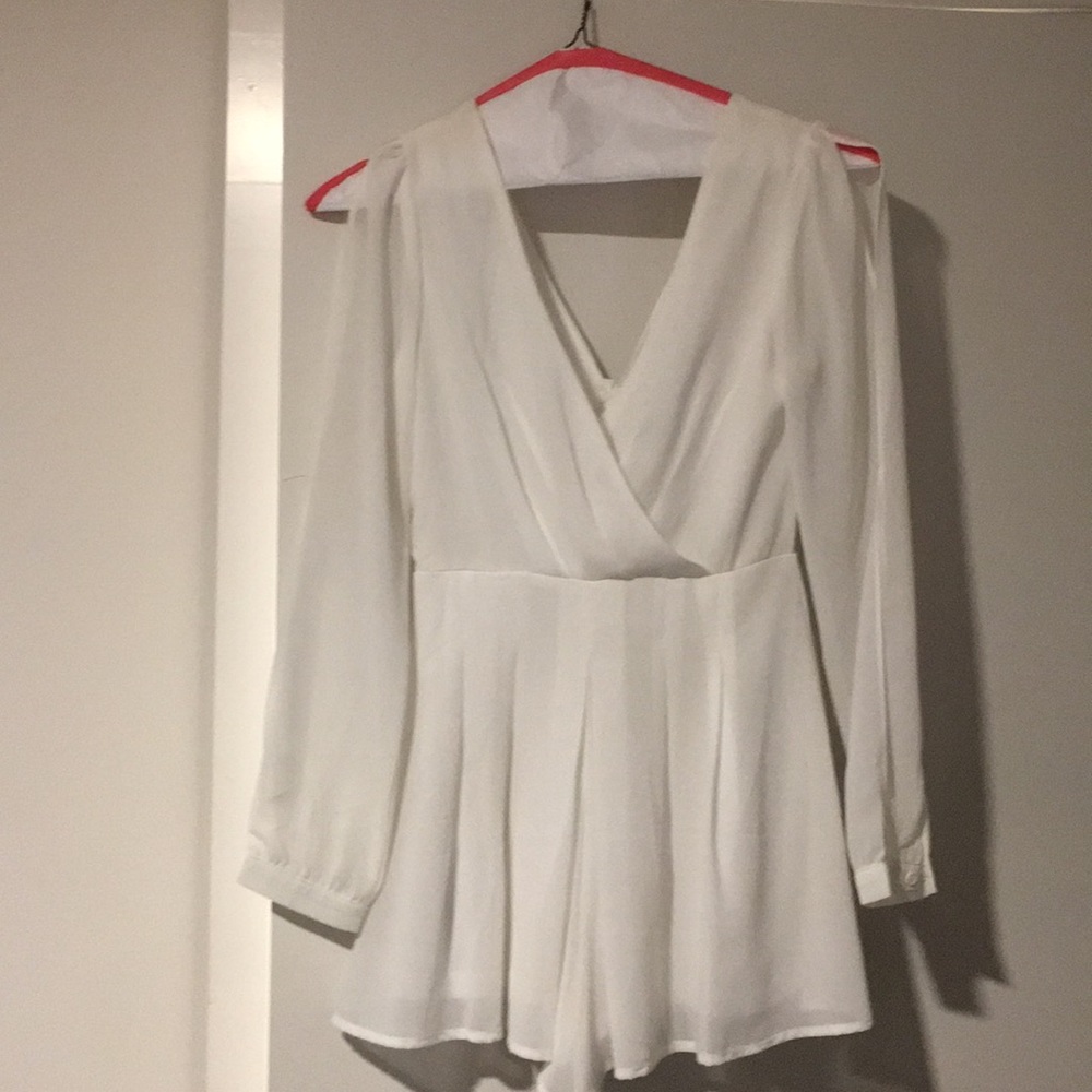 Tea n Rose White Romper